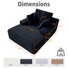 Oversized Chaise Lounge Chair Indoor, Plush Corduroy Boneless Sofa Bed, Cloud Reading Chair with Throw Pillow for Living Room - 2 of 4