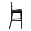 Linon 29" Torino Padded Seat Faux Leather Contemporary Barstool Hardwood/Black: Vinyl Upholstery, Wood Legs, Foam Fill - 3 of 4