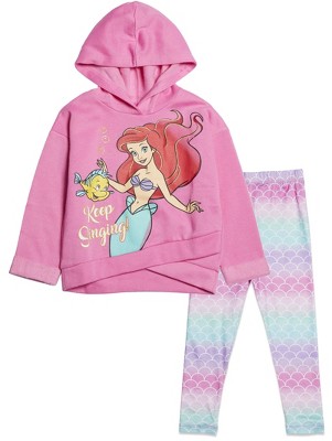 Disney Princess Ariel Little Girls Pullover Hooded Legging Set Princess ...