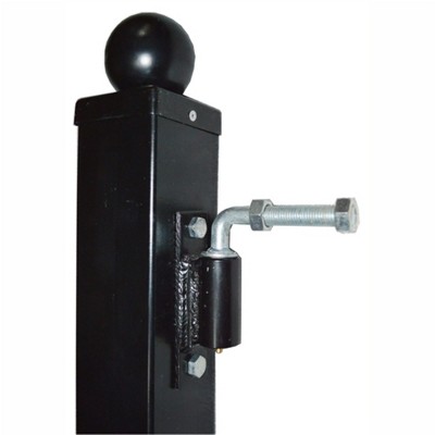 7.5-Foot Black Metal Pedestrian Gate Posts with Ball Finials