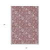 Blush Pink And Mauve Floral Washable Indoor Outdoor Area Rug - 3 of 4