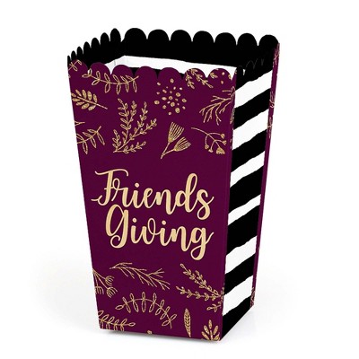 Big Dot of Happiness Elegant Thankful for Friends - Friendsgiving Thanksgiving Party Favor Popcorn Treat Boxes - Set of 12