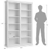 74.5" Tall Bookshelf with Double Storage, 6-Tier Bookshelves with 12 Cubbies, Wide Freestanding Bookcases for Livingroom - 3 of 4
