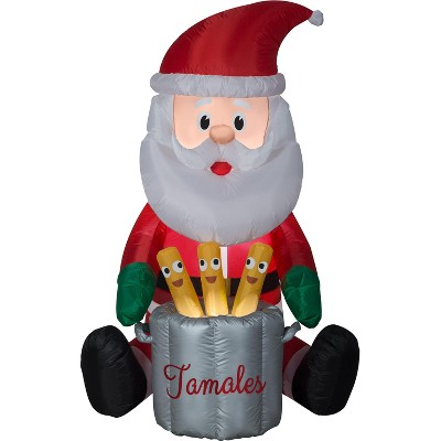 Gemmy Animated Christmas Airblown Inflatable Chef Santa w/Pop Up Tamales, 5.5 ft Tall, Multicolored