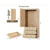 Nasitip Armoire Wardrobe Closet, 69.5" Wooden Wardrobe Cabinet with 3 Drawers, Hanging Rod, 2 Louvered Doors Clothing Storage Cabinet for Bedroom - 2 of 4