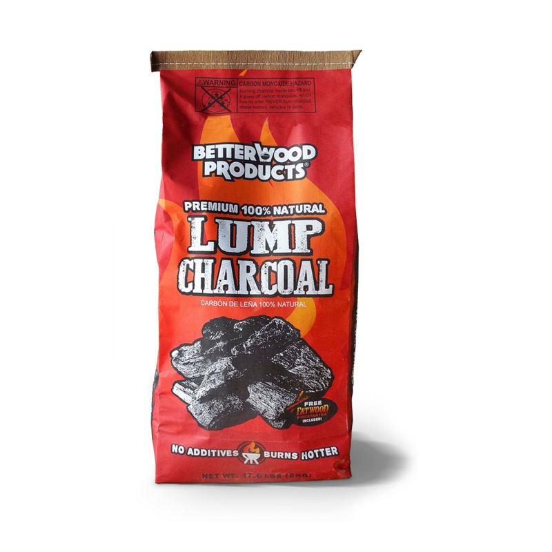 Betterwood Products 3317 100% All Natural Hardwood Lump Charcoal for Outdoor Grill and Smoker, 17.6 Pounds, 1 of 8
