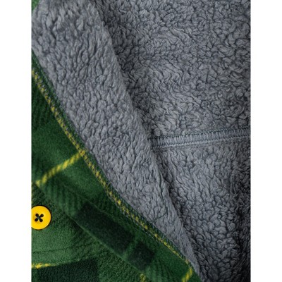 John Deere Mens Flannel Shacket with Fleece Lining Plaid Green / Gray X-Large — фото 3