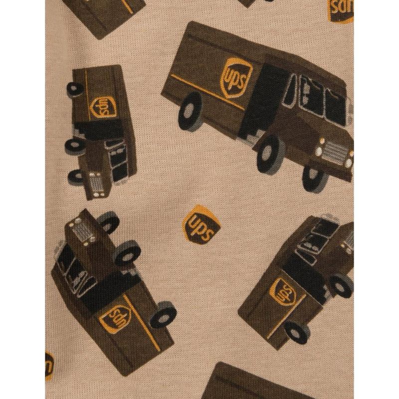 Leveret Kids Two Piece Cotton UPS Truck Pajamas, 3 of 4