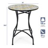 Costway 28.5'' Patio Round Mosaic Bistro Table Plant Stand Flower Pattern Garden - 3 of 4