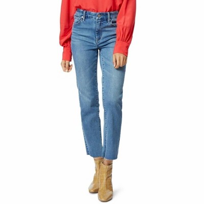Women's Lilly High Rise Distressed Raw Hem Straight Leg Jeans - Habitual