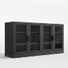 PexFix 31"x62"x16" Sideboard Cabinet with 4 Doors and Storage Multipurpose Organizer for Kitchen Living Room Black - 2 of 4