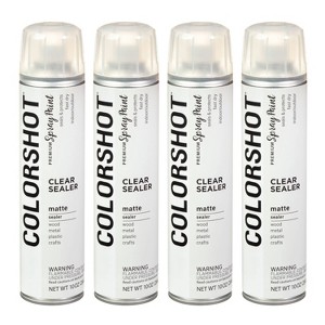Colorshot Spray Paint Matte Sealer Clear 10oz 4pk Value Set: Exterior Acrylic, Fast Dry, 10000 Sq Ft Coverage - 1 of 4