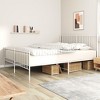 vidaXL Double Bed Frame with Headboard and Footboard in White, Powder-Coated Steel, 72"x83.9", Strong Metal Slats - 2 of 4