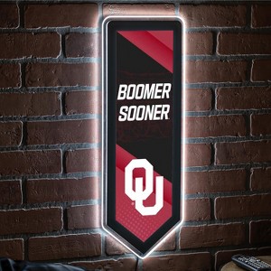 Evergreen Ultra-Thin Glazelight LED Wall Decor, Pennant, University of Oklahoma- 9 x 23 Inches Made In USA - 1 of 4