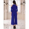 INSPIRE CHIC Women's Halter Sequin Cold Shoulder Split Sleeve Cocktail Wide Leg Jumpsuits - 4 of 4