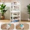 5 Tier Rolling Cart with Wheels, Easy Assemble Metal Slim Rolling Storage Cart for Narrow Space On Bedroom Bathroom Laundry Room - 3 of 4