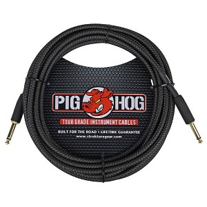 Pig Hog Instrument Cable Black Woven 1/4" to 1/4" - 1 of 2