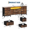 70 Inch TV Stand Dresser with LED Lights & USB Charging, 13-Drawer Storage Cabinet for Bedroom, Living Room - 3 of 4