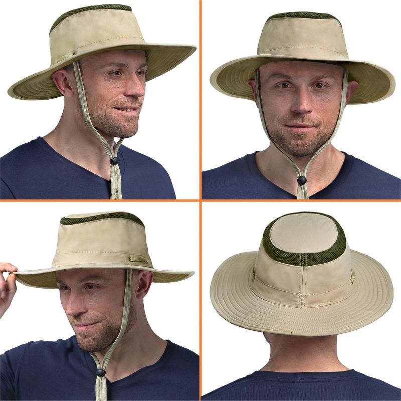 SUN Cube Sun Hat For Men, Women Wide Brim Safari Hat, Hiking Hat UV Sun Protection, Bucket Boonie Hat, 3 of 9