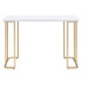 Vynxaria Writing Desk with White Gold Trim Art Deco-Inspired Functional for Home Office Dressing Rooms - 2 of 4