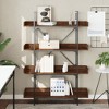 vidaXL 4-Tier Brown Oak Bookcase - Engineered Wood and Metal Frame, Industrial Style, Ample Storage Space for Books and Decor - 3 of 4