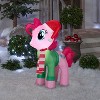 Gemmy Christmas Airblown Inflatable Pinkie Pie with Santa Hat and Green Sweater - 2 of 4