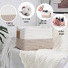 Itopfox Cotton Rope Woven Storage Basket with Handles for Organizing Toys, Books, and Clothes - Decorative Soft Basket for Living Room, Bathroom - 3 of 4
