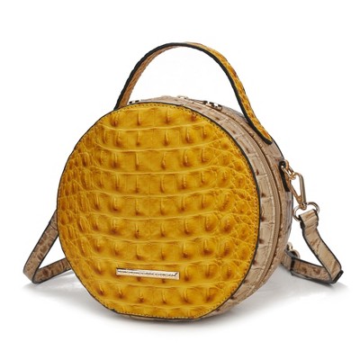 MKF Collection Ynnari Women's Crossbody Bag Croc-Embossed Chic Round by Mia K
