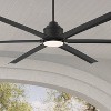 84" Casa Vieja Modern Industrial Outdoor Ceiling Fan with Dimmable LED Light Remote Control Matte Black Wet for Patio Exterior - 2 of 4