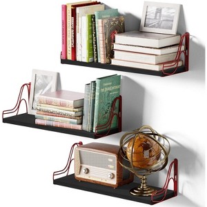 Sriracha Floating Shelves Wall Mounted Set of 3, Storage and Decorative Wood Shelf for Bathroom, Bedroom, Living Room - 1 of 3