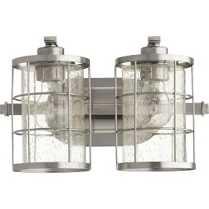 Quorum Lighting Ellis Glass Satin Nickel 2-Light Wall Sconce - 1 of 1