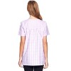 Casual Nights Women's Snap Front Smock Cobbler Woven Scrub Apron Top with Pockets - Blue Plaid - 3X-Large - 3 of 4