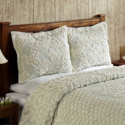 Sage Cotton Twin Reversible Medallion Bedspread Set