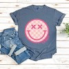 Simply Sage Market S.W.Smiley Pink Checker Smiley Face Garment Dyed Tee - 3 of 4