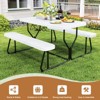 SKONYON 4.5ft Folding Picnic Table Set with 2 Benches, Heavy-Duty HDPE Outdoor Dining Set - 4 of 4