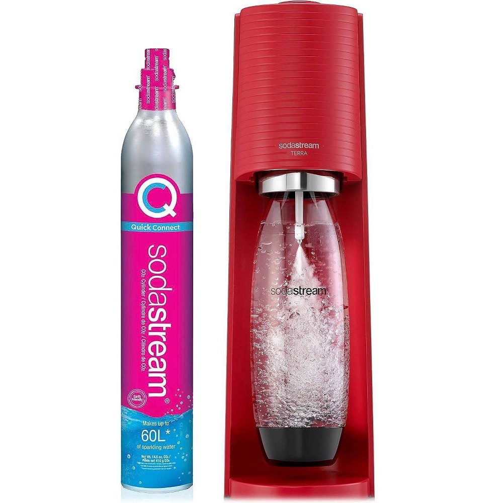 Photos - Saturator SodaStream Terra Sparkling Water Maker with CO2 and Carbonating Bottle Red 