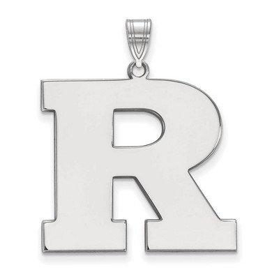 Black Bow Jewelry 10k White Gold Rutgers Scarlet Knights NCAA Extra Large Pendant