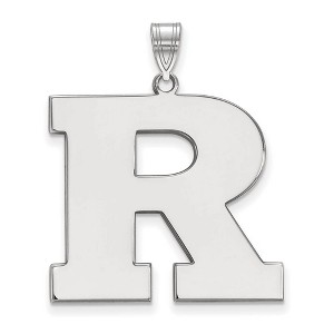Black Bow Jewelry 10k White Gold Rutgers Scarlet Knights NCAA Extra Large Pendant - 1 of 3