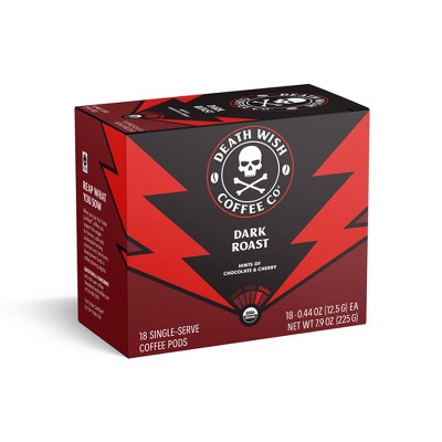 Death Wish Coffee Dark Roast Single Serve Pods 18ct Target