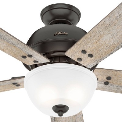 52" Bronze Reversible Blade Ceiling Fan with LED Light and Remote