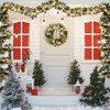 18 Inch Christmas Wreath, Pre-Lit Battery Powered Xmas Wreath for Front Door with Gold Bowknot, Artificial Pre-Decorated Holiday Accent - 3 of 4