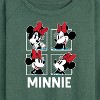 Women's - Disney - Minnie Grid Lightweight French Terry Wide Neck Long Sleeve Graphic Shirt - 2 of 4