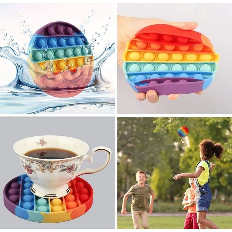 Link Rainbow Bubble Popper Sensory Fidget Toy Silicone Stress Reliever Toy Special Needs - 2 Pack, 5 of 7