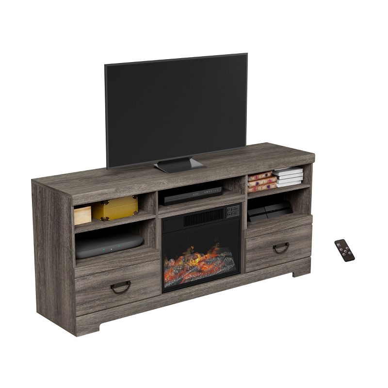 Hastings Home 1500W Electric Fireplace TV Console Stand With Remote Control - Fits TVs Up To 65", 2 of 7
