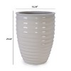 MAYEERTY Ceramic Flowerpot Modern Planter Milk White for Patio Garden Windowsill - 4 of 4