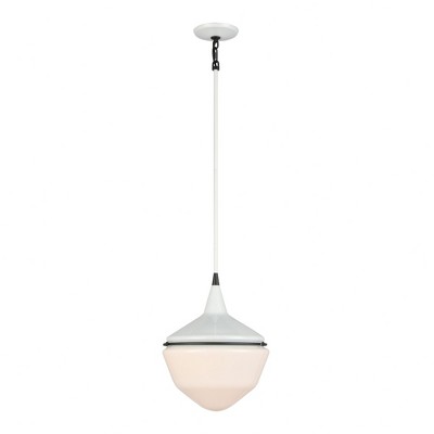 Elk Home Mid Century Schoolhouse 1 - Light Pendant in  Enamel White