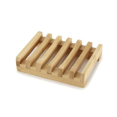 Lakeside Wooden Bamboo Soap Dish with Slotted Design for Fast Drying