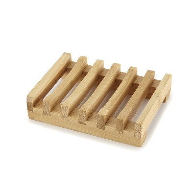 Lakeside Wooden Bamboo Soap Dish with Slotted Design for Fast Drying