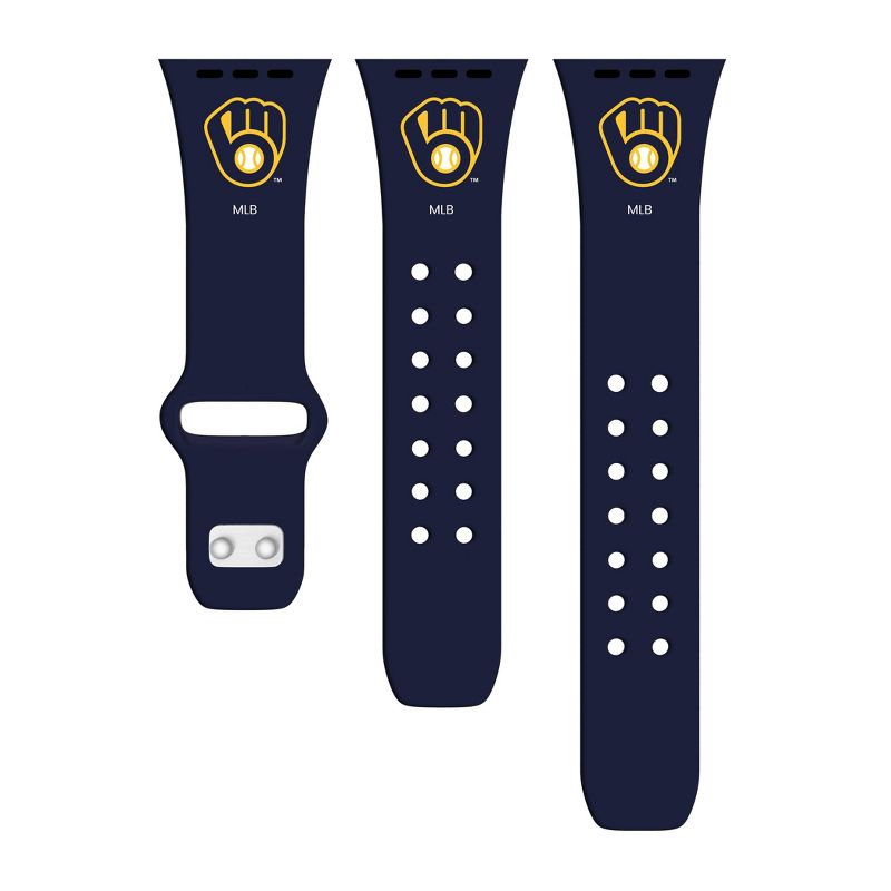 MLB Milwaukee Brewers Apple Watch Compatible Silicone Band - Blue
, 2 of 4
