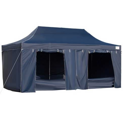 Outsunny 10' X 20' Heavy Duty Pop Up Canopy With 7 Removable Zippered  Sidewall, Bottom Privacy Sidewall, Roller Bag, Upgraded Tube, Party Event  For Patio Backyard Garden : Target